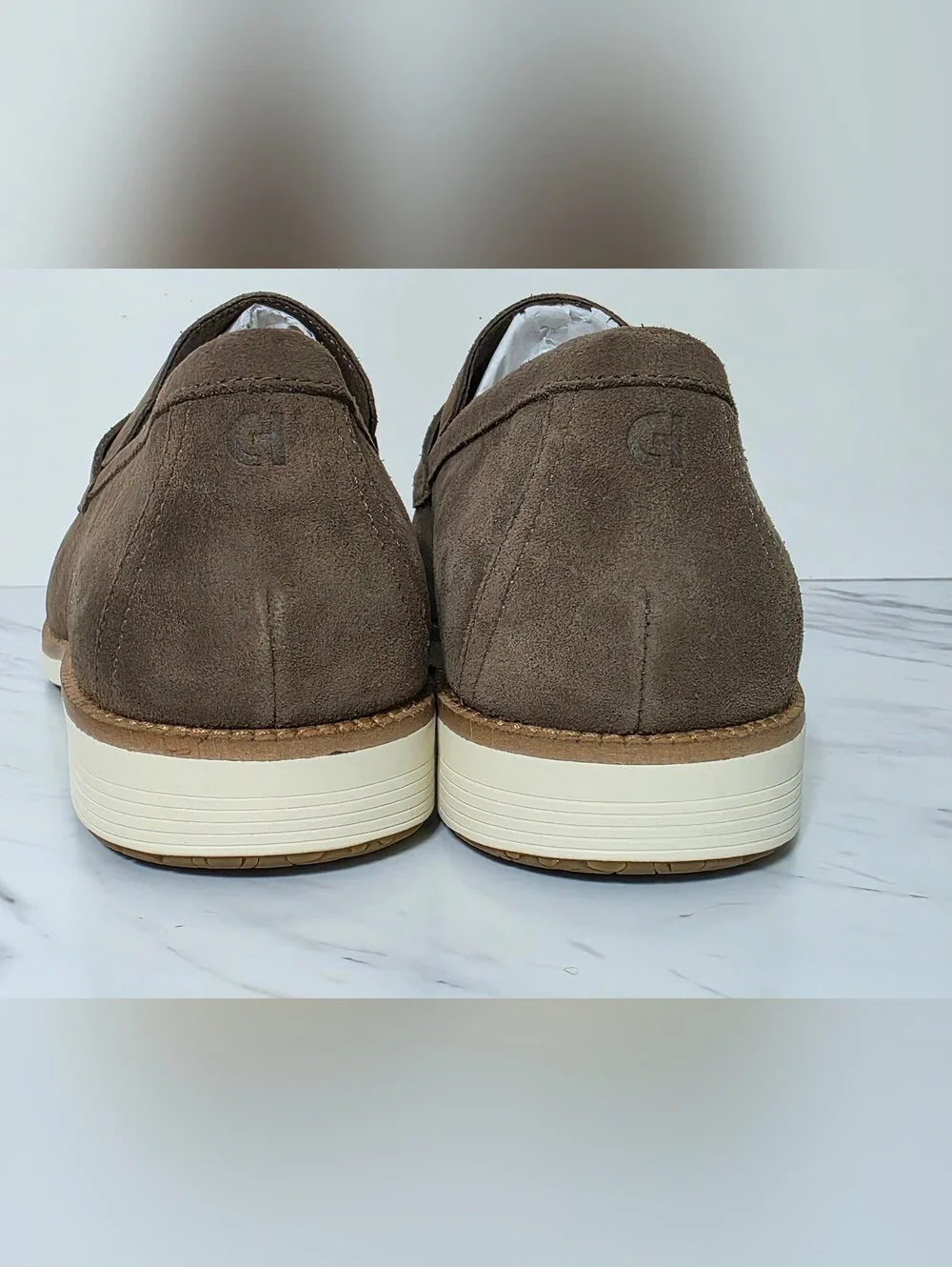 Cole Haan Brown Suede Slip-On Penny Loafers